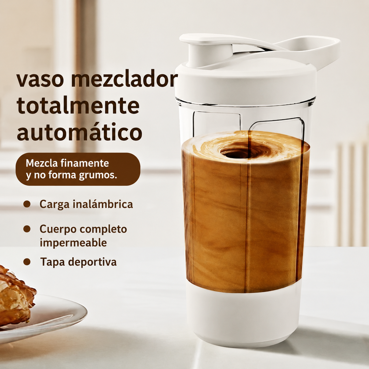 Vaso mezclador eléctrico 450ml para batidos de proteínas sin grumos