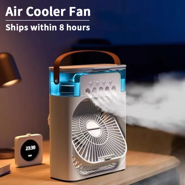 Mini Ventilador 3 en 1 con Humidificador y Luz LED
