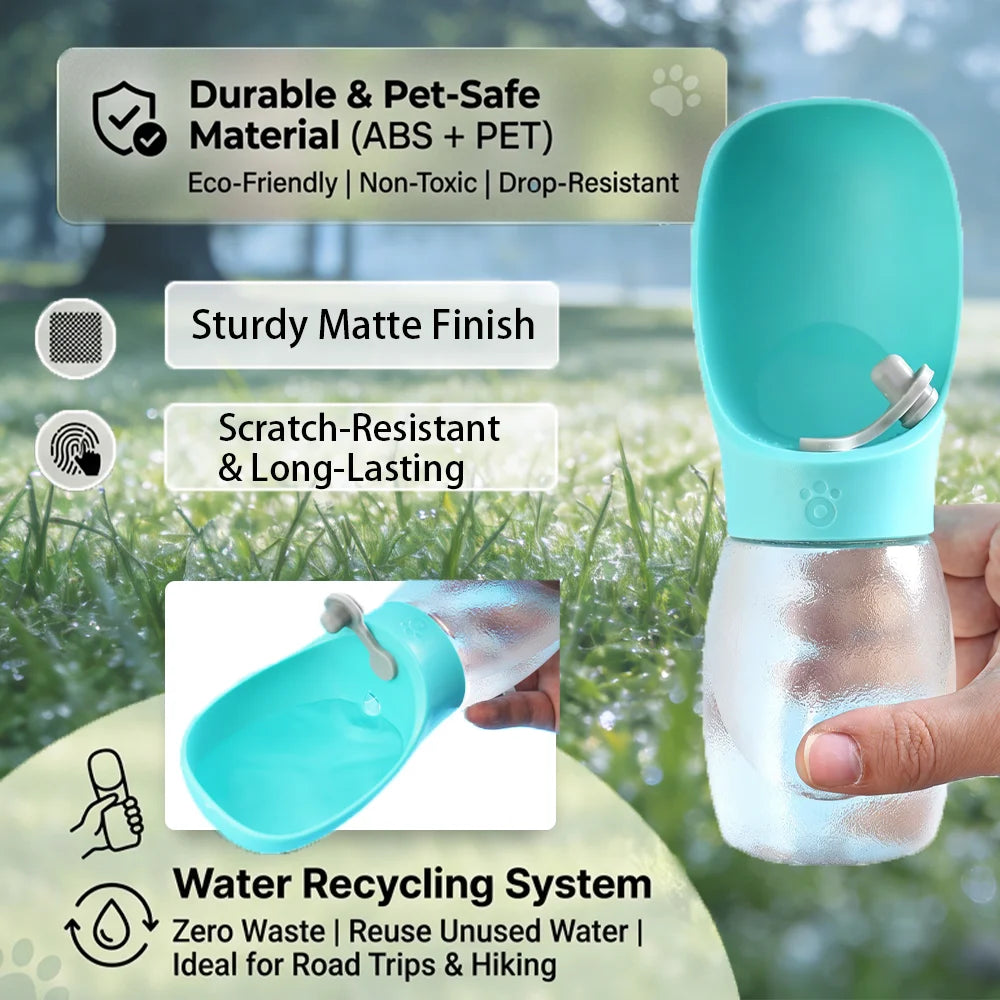Botella de Agua Portátil para Perros – Antigoteo, con Cuenco y Cordón