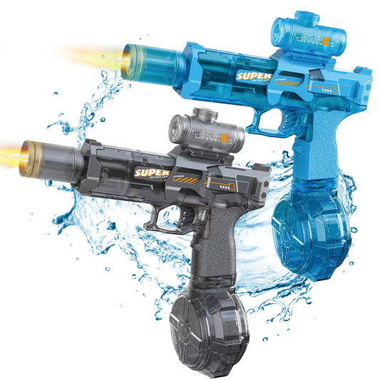 💦 Pistola de Agua Eléctrica Automática con Disparo Ráfaga y Luces LED