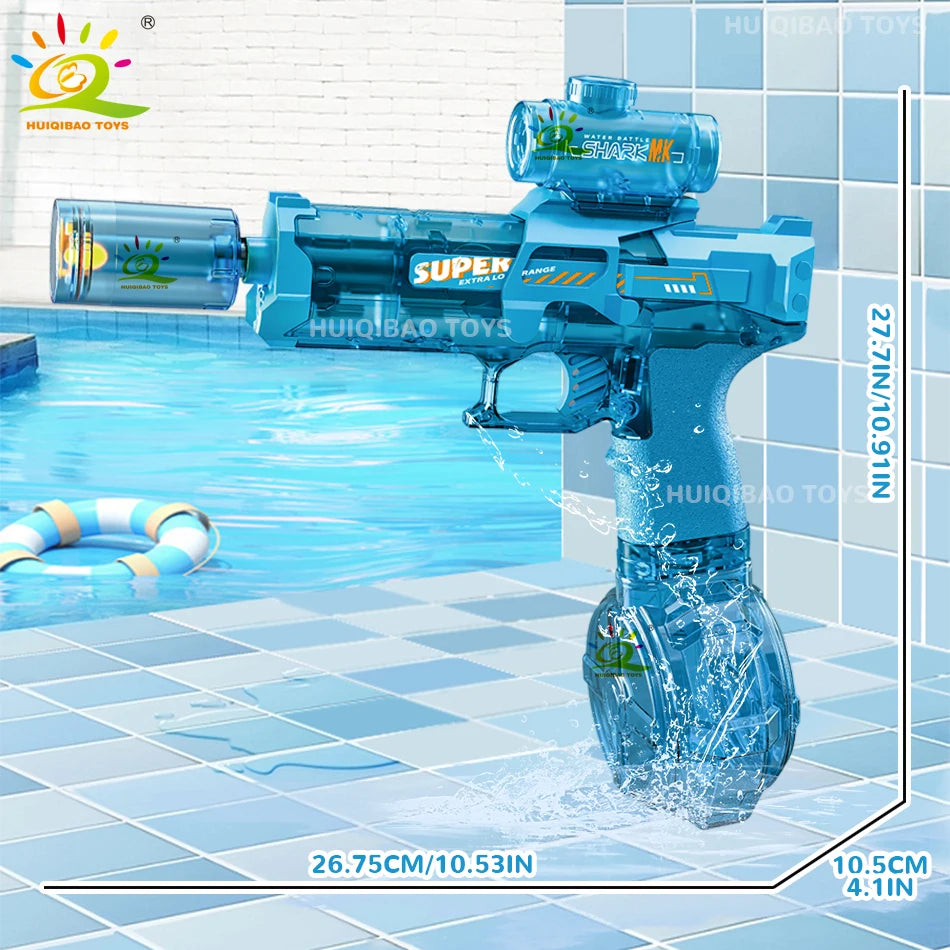 💦 Pistola de Agua Eléctrica Automática con Disparo Ráfaga y Luces LED
