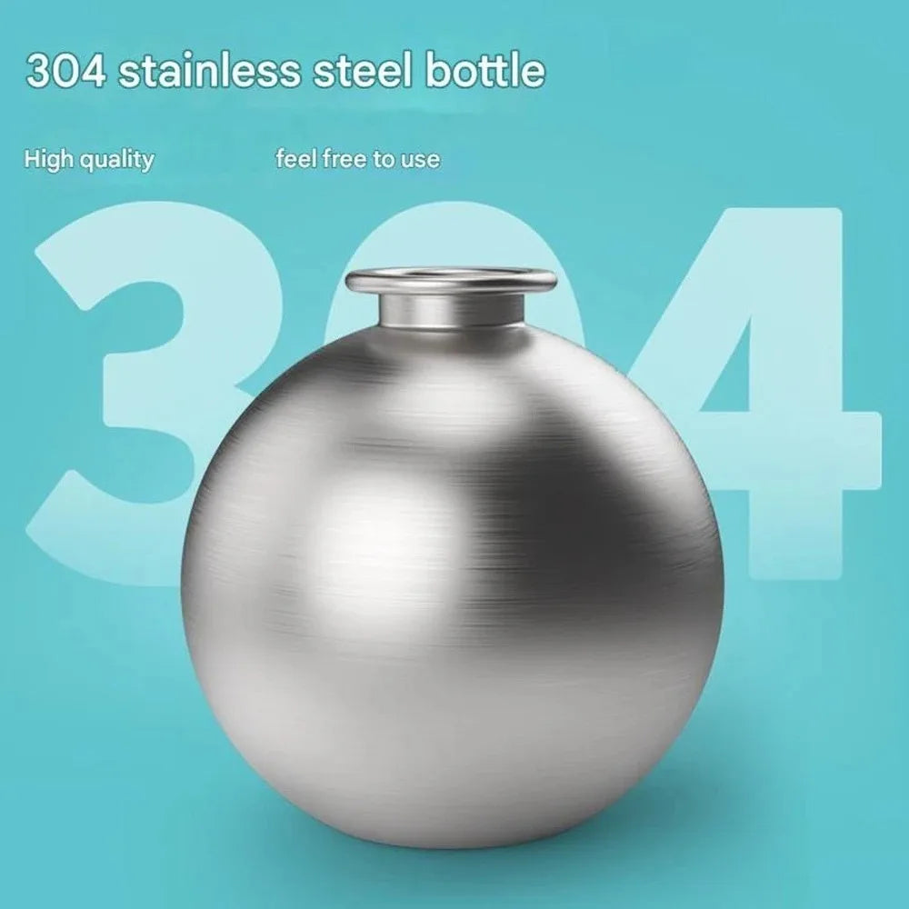 Botella dispensadora de comida para perros de 285 ml a prueba de fugas, bebedero portátil 2 en 1 de acero inoxidable y silicona, ligero, ideal para viajes.