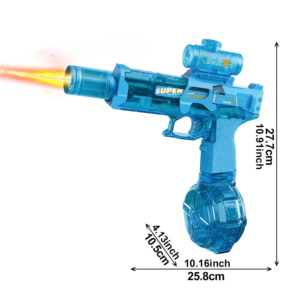 💦 Pistola de Agua Eléctrica Automática con Disparo Ráfaga y Luces LED