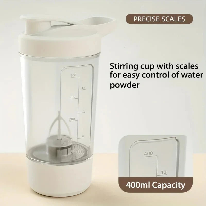 Vaso Mezclador Eléctrico 450ml – Batidos de Proteína sin Grumos al Instante (Recargable USB-C)