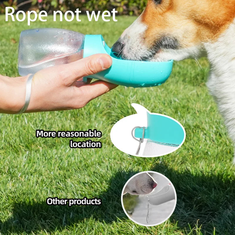 Portable Dog Water Bottle – Leak-Proof, with Bowl and Lanyard