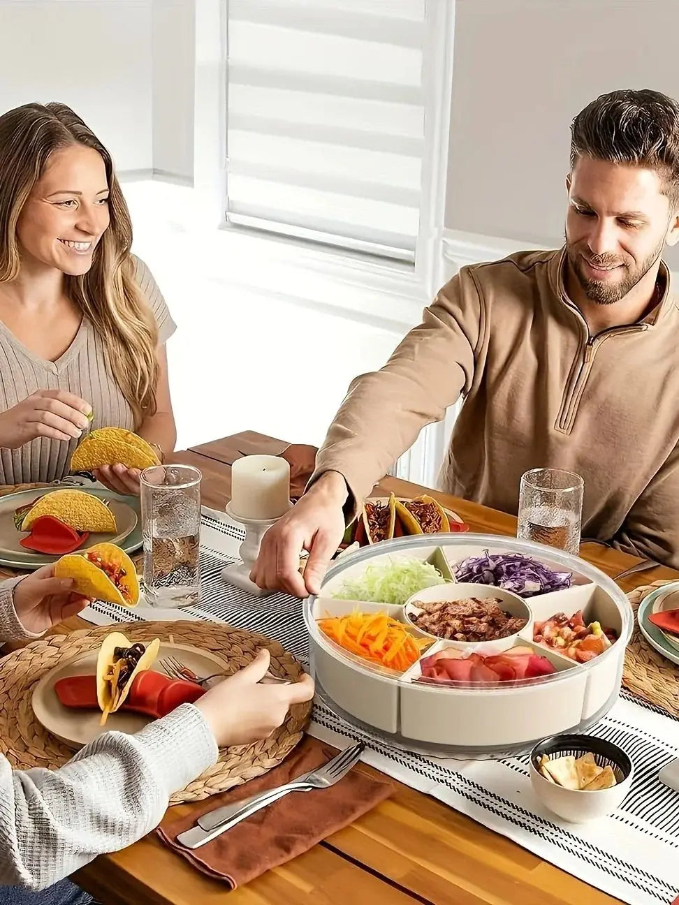 Bandeja Giratoria de Snacks 360°