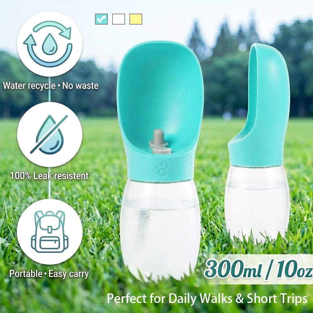 Portable Dog Water Bottle – Leak-Proof, with Bowl and Lanyard