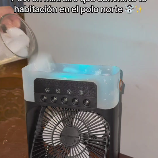 Mini Ventilador 3 en 1 con Humidificador y Luz LED